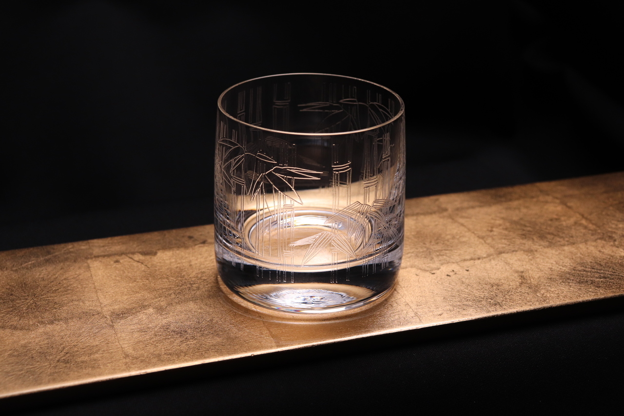 QD-588 切子 オールドグラス グラス コップ 伝統工芸 食洗器対応 (レッド)